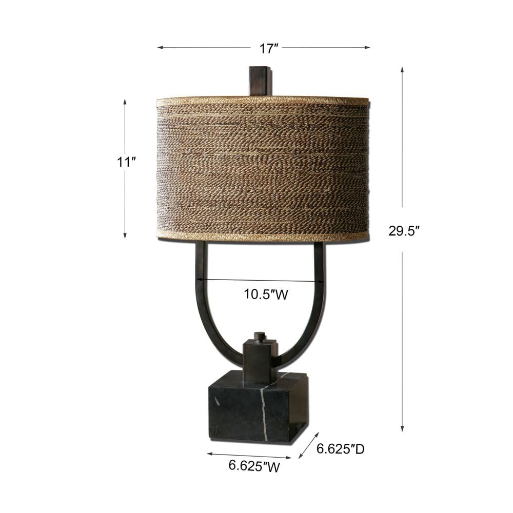Two Light Metal Table Lamp with Sculptural Design