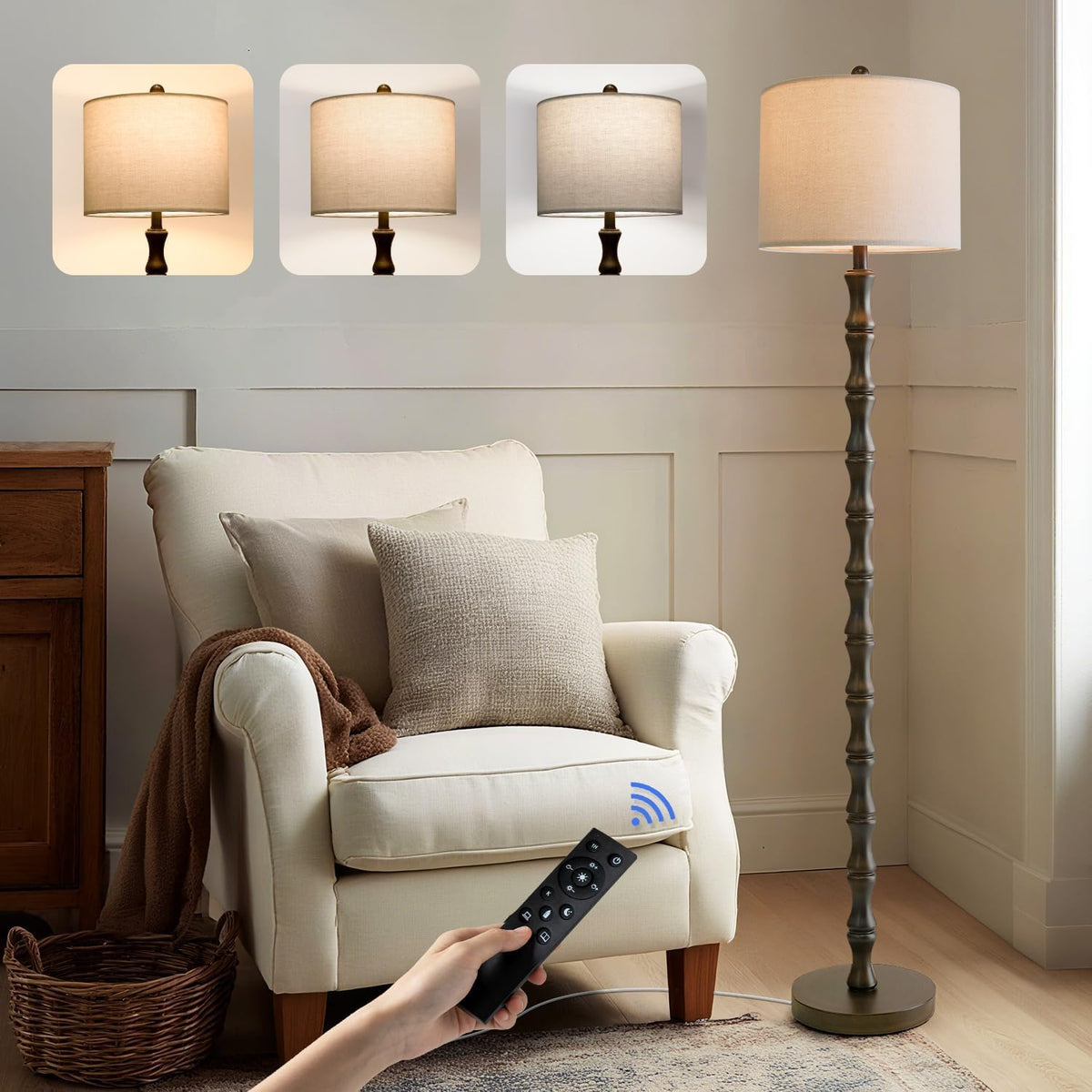 62 Inch Farmhouse Floor Lamp with Rustic Design