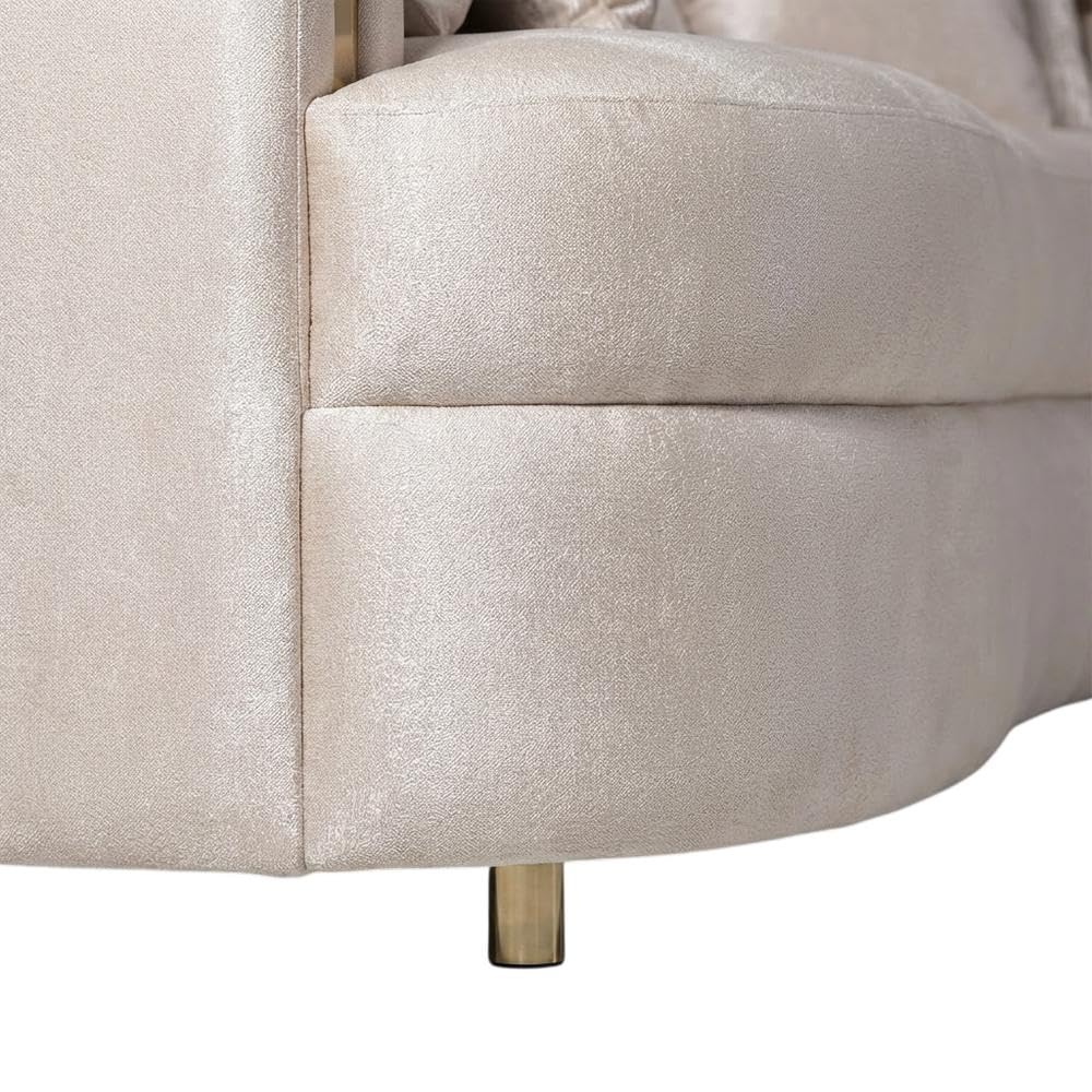 Mansion Sofa – Almond & Gold Luxury Design
