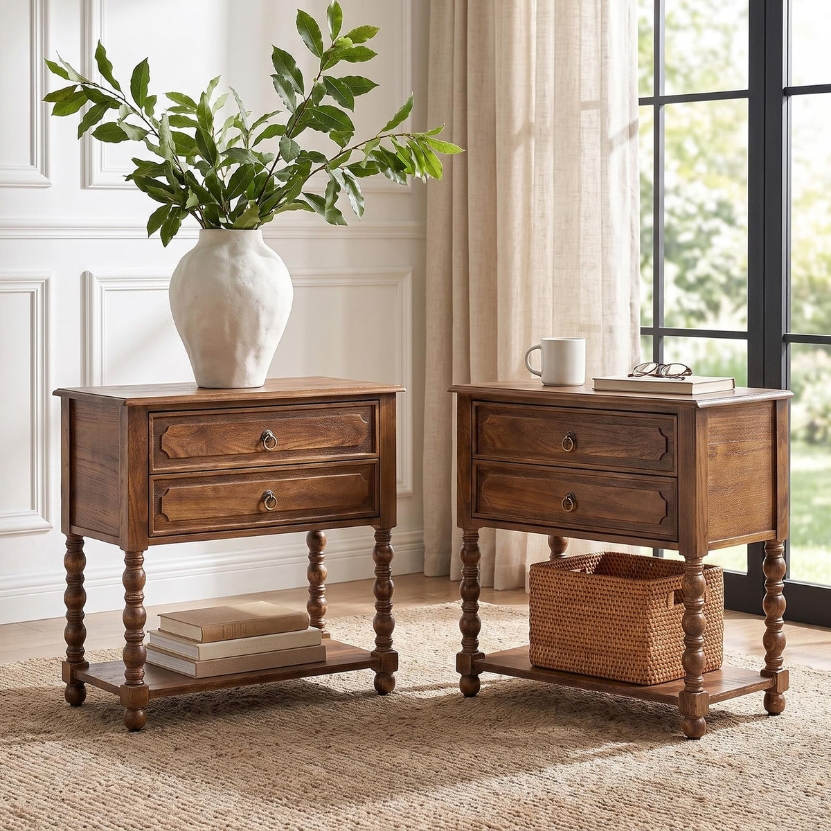 Farmhouse End Table with Charging Station