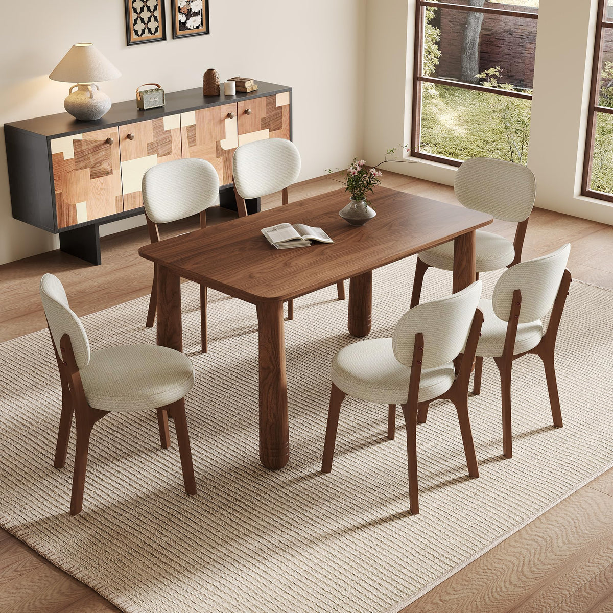 Sintered Stone Dining Table Set for 6