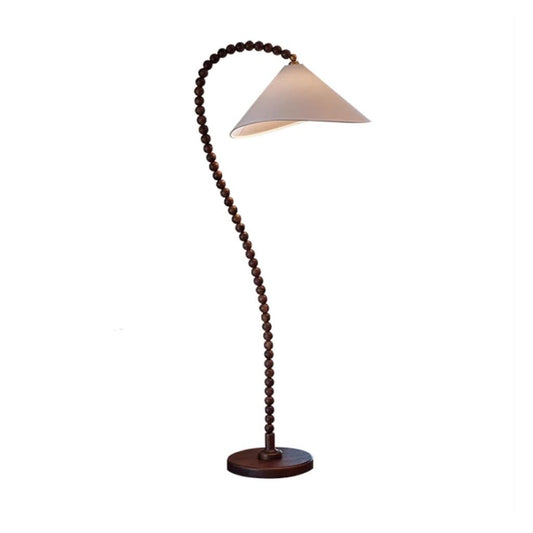 Solid Wood LED Floor Lamp with Retro Design