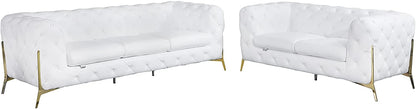 Italian Leather Sofa – Modern Tufted Design