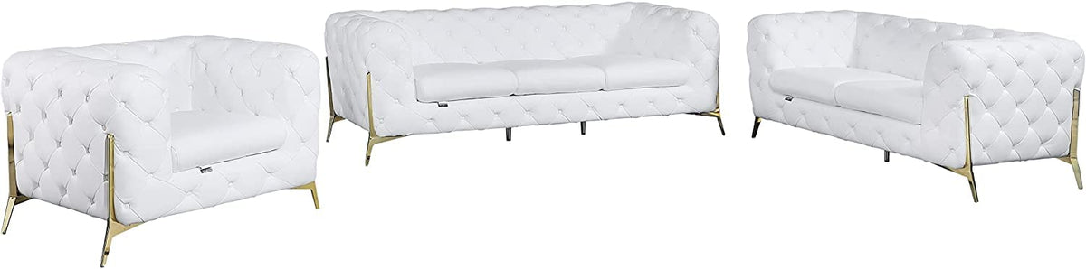 Italian Leather Sofa – Modern Tufted Design