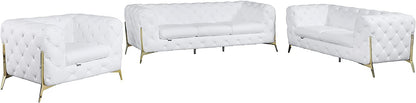 Italian Leather Sofa – Modern Tufted Design