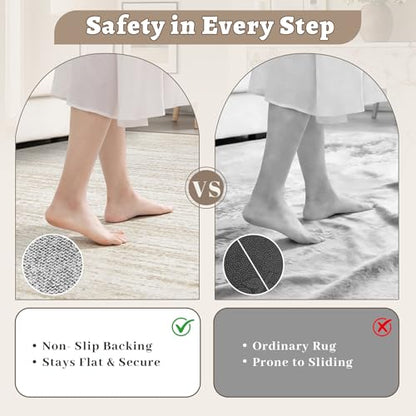 Washable Area Rug with Modern Printed Design