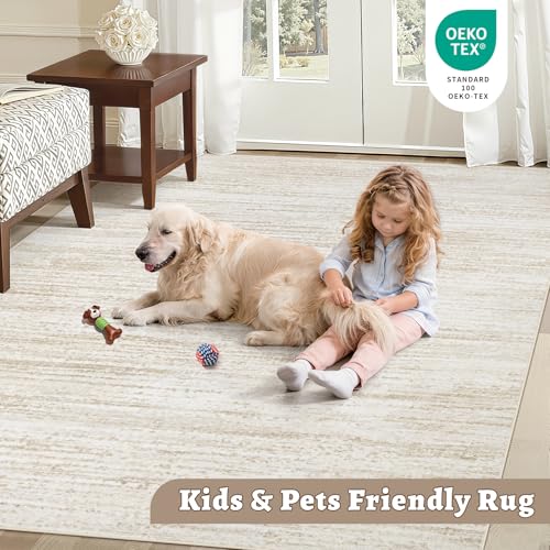 Washable Area Rug with Modern Printed Design