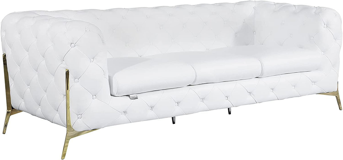 Italian Leather Sofa – Modern Tufted Design