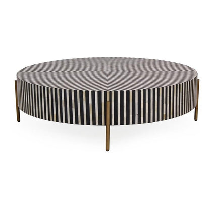 48" Round Coffee Table – Art Deco Resin Design