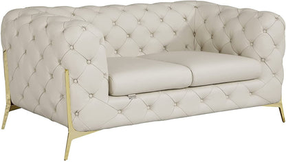 Italian Leather Sofa – Modern Tufted Design
