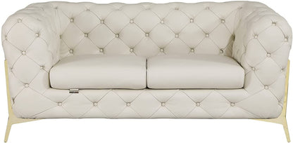 Italian Leather Sofa – Modern Tufted Design