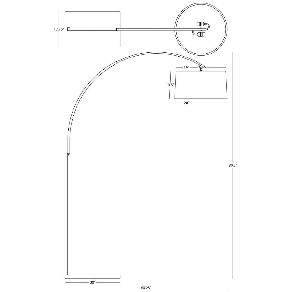 81 Inch Two Light Floor Lamp with Modern Design