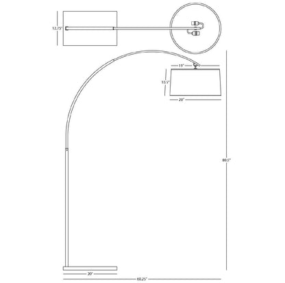 81 Inch Two Light Floor Lamp with Modern Design