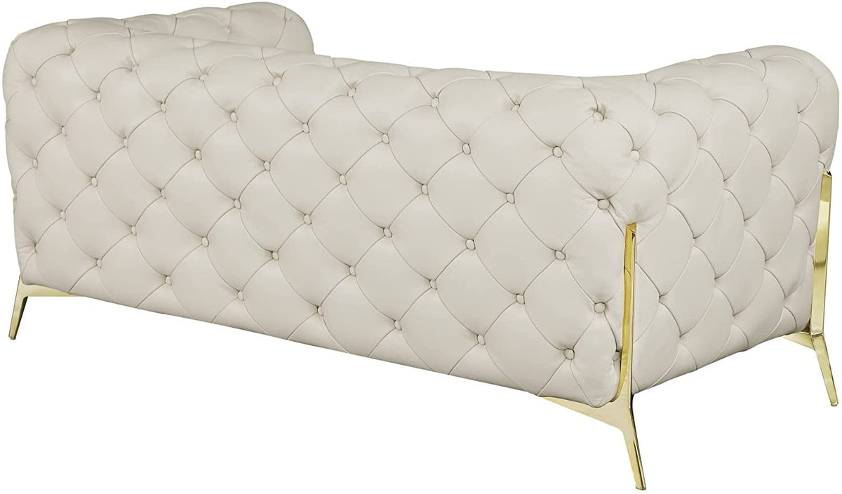 Italian Leather Sofa – Modern Tufted Design