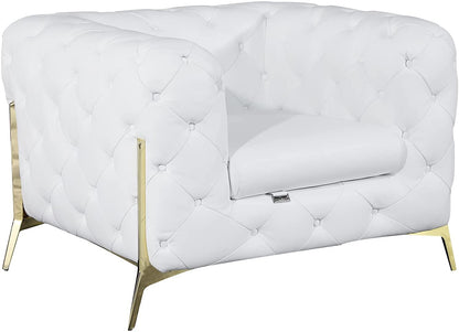 Italian Leather Sofa – Modern Tufted Design