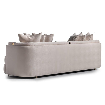 Mansion Sofa – Almond & Gold Luxury Design