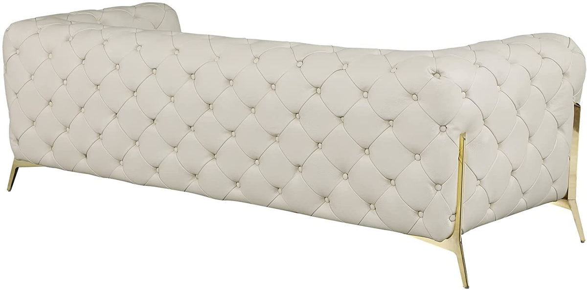 Italian Leather Sofa – Modern Tufted Design