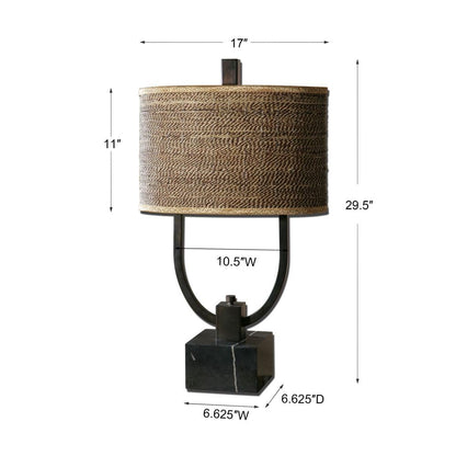 Two Light Metal Table Lamp with Sculptural Design