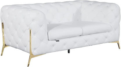 Italian Leather Sofa – Modern Tufted Design