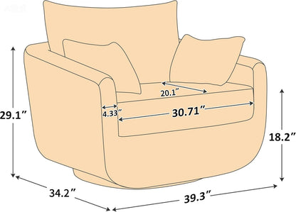 Oversized Swivel Accent Chair – Soft Bouclé Design