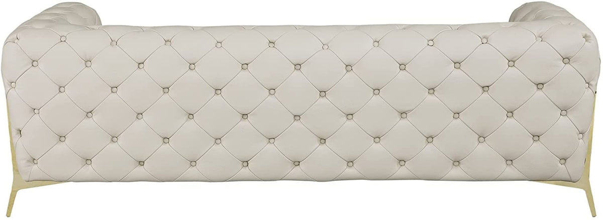 Italian Leather Sofa – Modern Tufted Design