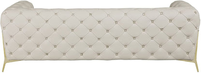 Italian Leather Sofa – Modern Tufted Design