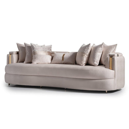 Mansion Sofa – Almond & Gold Luxury Design