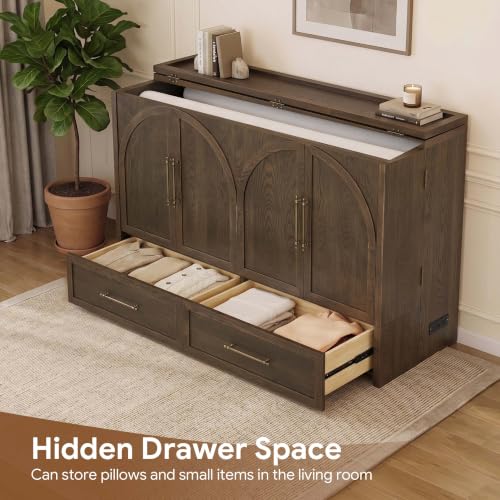 Queen Murphy Bed – Solid Wood Space-Saving Design