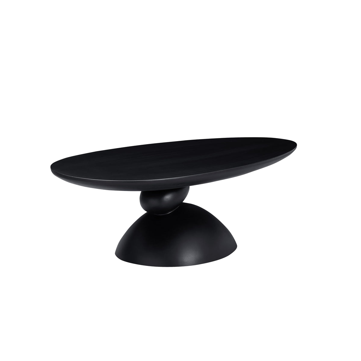 Oval Fiberglass Coffee Table with Minimalist Design