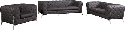 Italian Leather Sofa – Modern Tufted Design