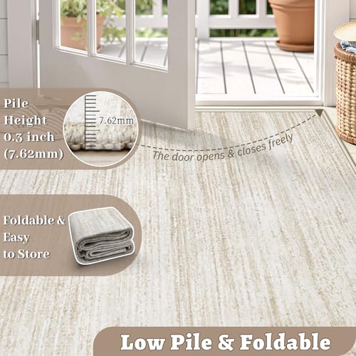 Washable Area Rug with Modern Printed Design