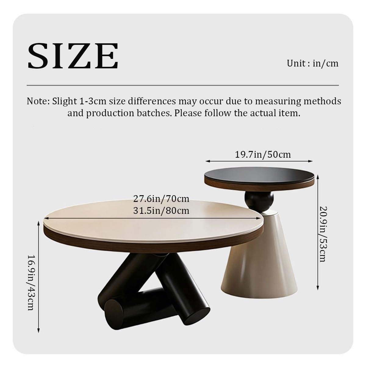 Sintered Stone Coffee Tables – Round Nesting Set