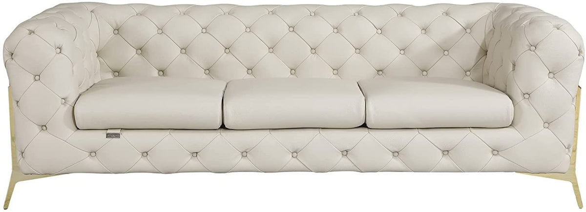 Italian Leather Sofa – Modern Tufted Design