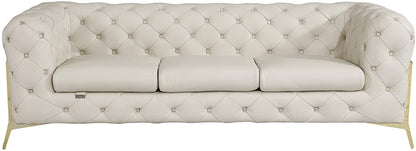 Italian Leather Sofa – Modern Tufted Design