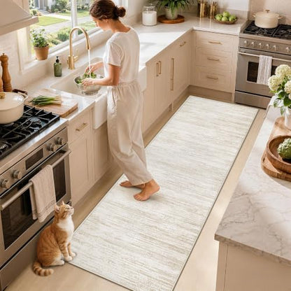 Washable Area Rug with Modern Printed Design