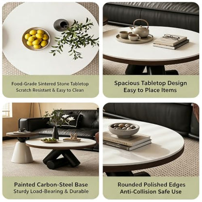 Sintered Stone Coffee Tables – Round Nesting Set