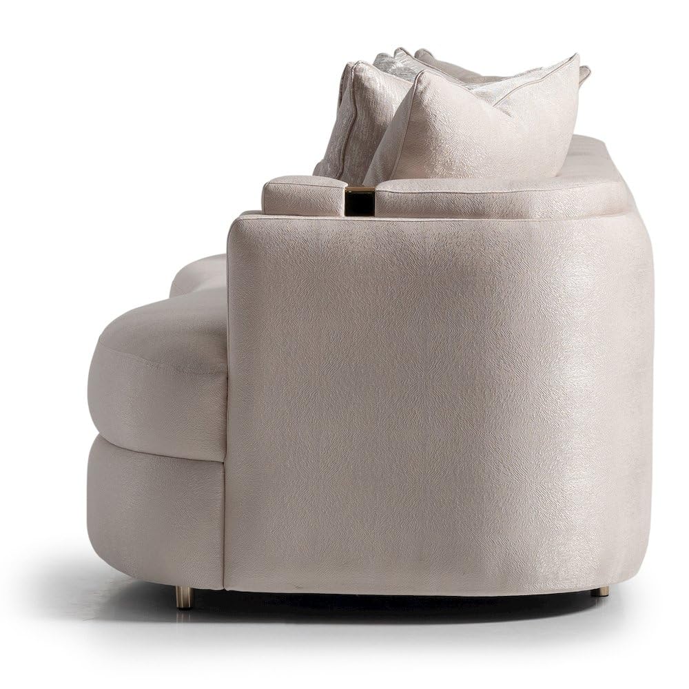 Mansion Sofa – Almond & Gold Luxury Design