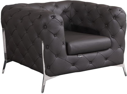 Italian Leather Sofa – Modern Tufted Design