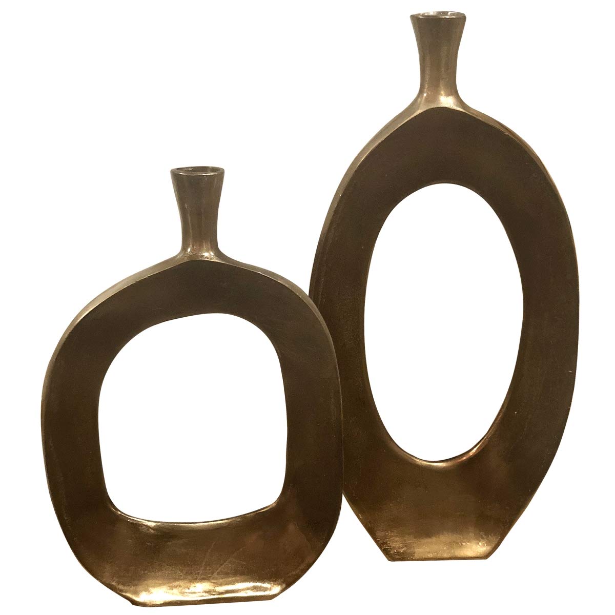 Textured Bronze Vases – Sculptural Set of 2