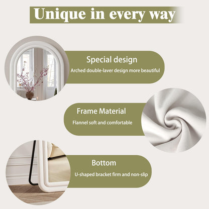 Full-Length Floor Mirror – Soft Flannel Frame