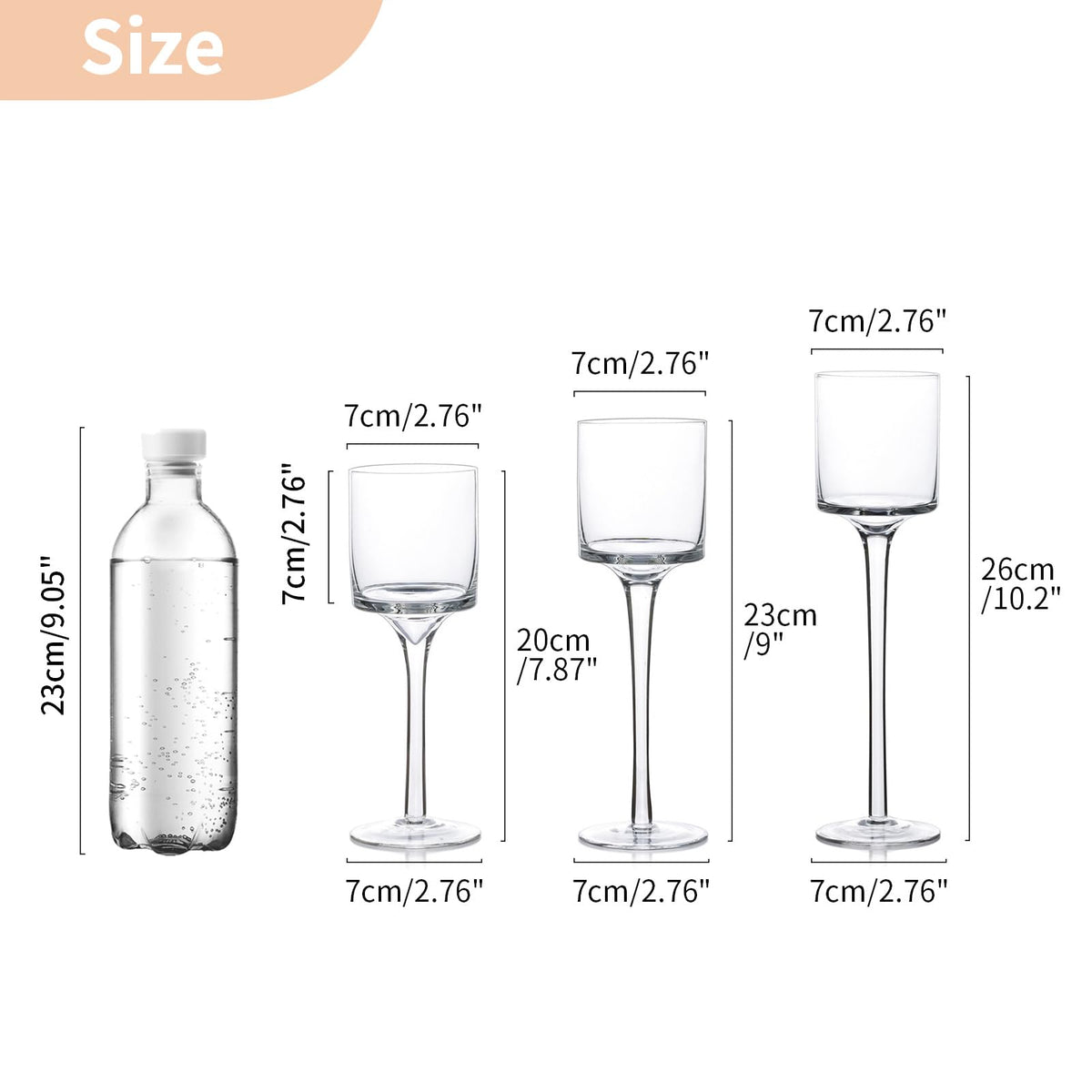 Glass Tealight Candle Holders – Tall Set of 3