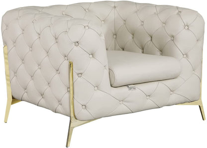 Italian Leather Sofa – Modern Tufted Design