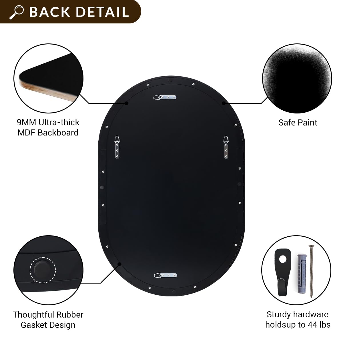 Oval Bathroom Mirror – Modern Wall-Mounted Design