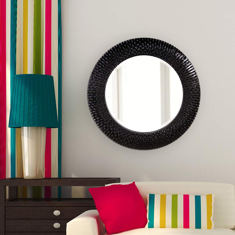 Bergman Wall Mirror – Black with Antique Copper