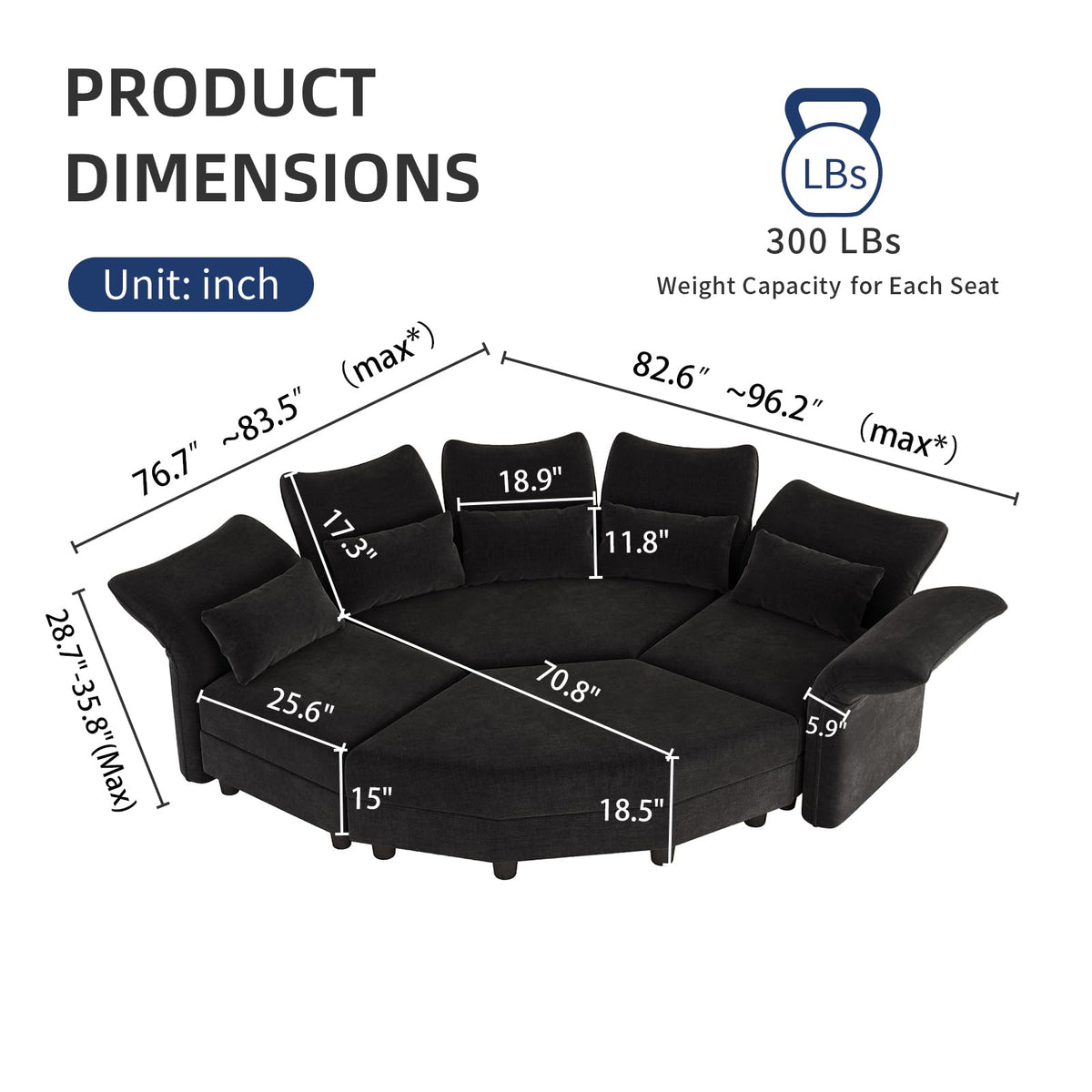 U-Shaped Sectional Sofa – Modern Lounge Design