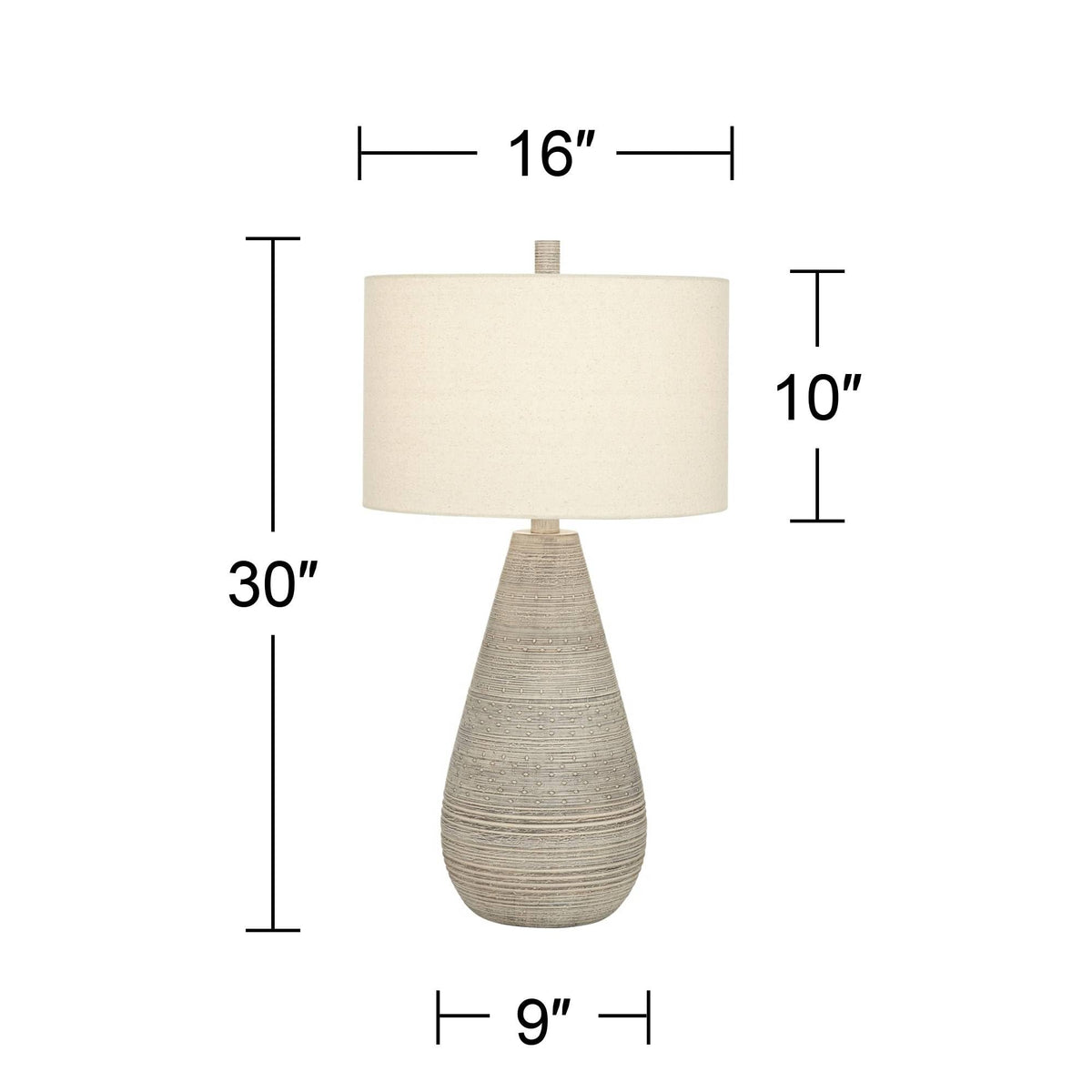 30 Inch Vase Table Lamps in Natural Gray Set of 2