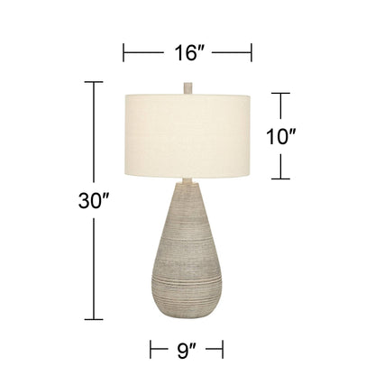 30 Inch Vase Table Lamps in Natural Gray Set of 2