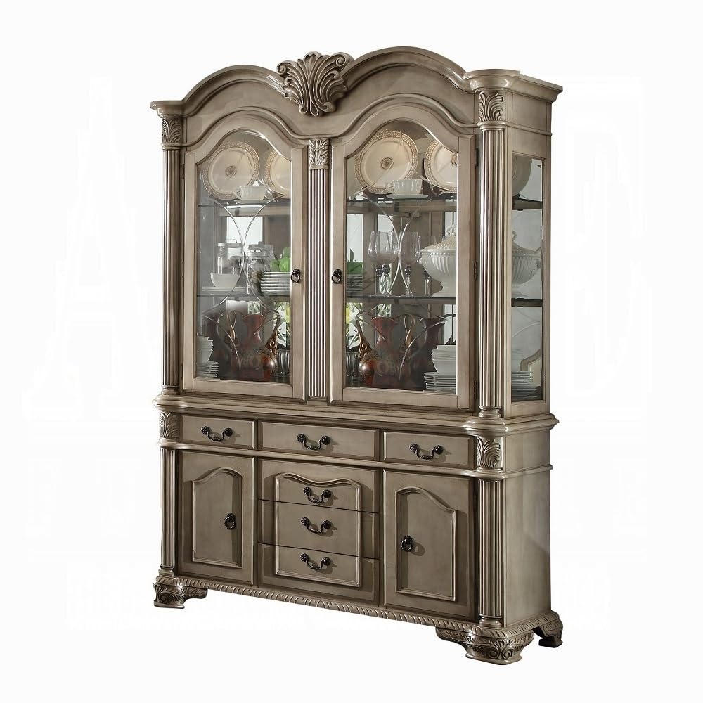 10 Piece Extendable Dining Set with Buffet and Hutch
