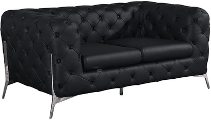 Italian Leather Sofa – Modern Tufted Design