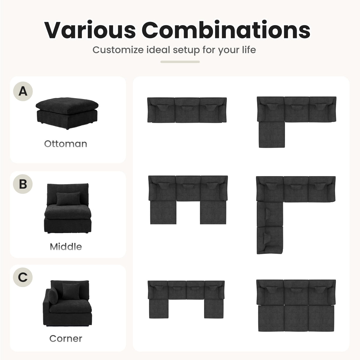 Linen Modular Sectional Sofa – Cloud Comfort Design